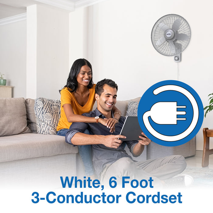 Air King 1/20 HP 18" Commercial Grade Wall Mount Fan: Oscillating, 3-Speed