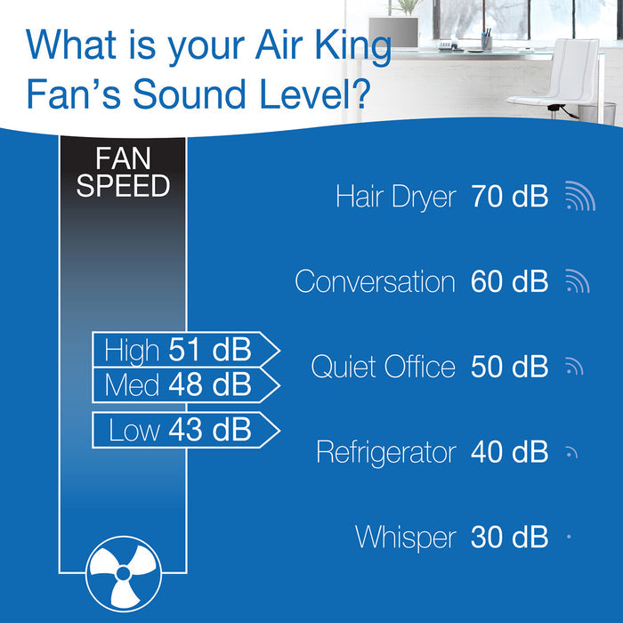 Air King 1/20 HP 18" Commercial Grade Wall Mount Fan: Oscillating, 3-Speed