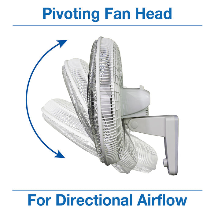 Air King 1/20 HP 18" Commercial Grade Wall Mount Fan: Oscillating, 3-Speed
