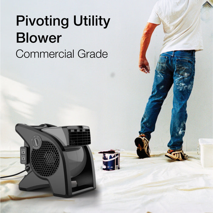Air King 15" Air Mover Blower Fan: 3-Speed, High Velocity, 2 Outlets, Pivoting