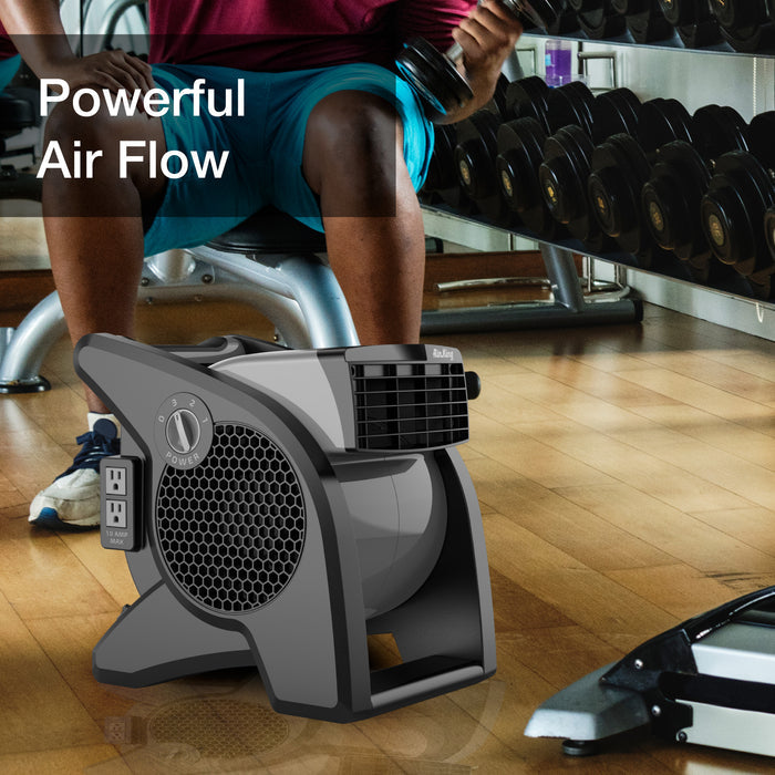 Air King 15" Air Mover Blower Fan: 3-Speed, High Velocity, 2 Outlets, Pivoting