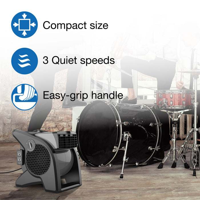 Air King 15" Air Mover Blower Fan: 3-Speed, High Velocity, 2 Outlets, Pivoting