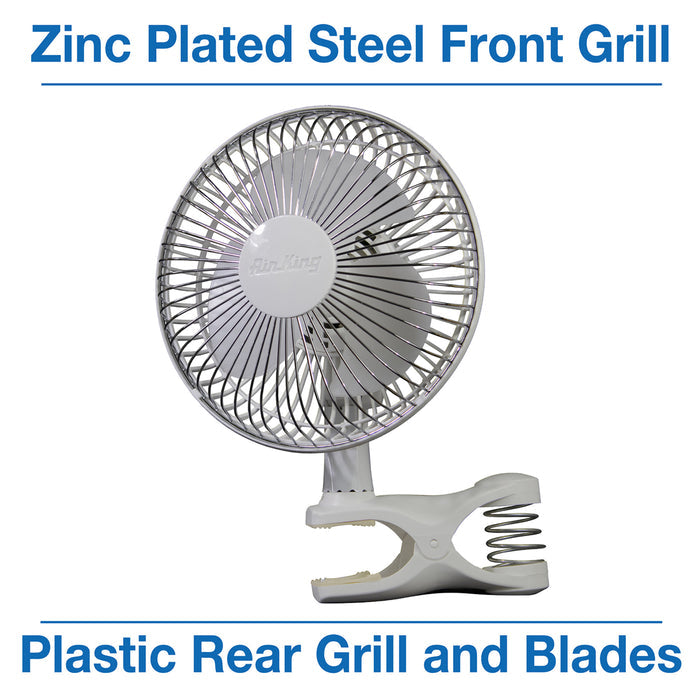 Air King 6" Commercial Grade Clip-On Fan: 2-Speed, Pivoting