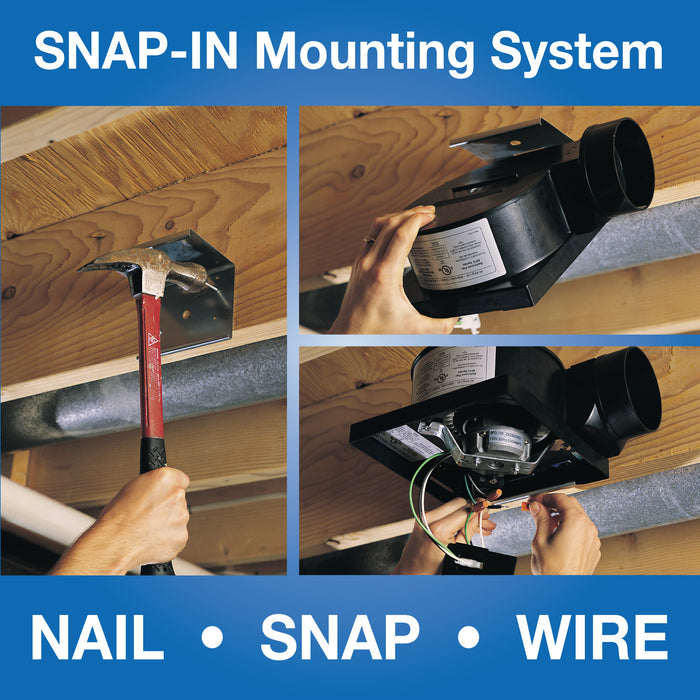 Air King 70 CFM Snap-In Exhaust Fan (ENERGY STAR® Certified, ceiling mounted, light, white)