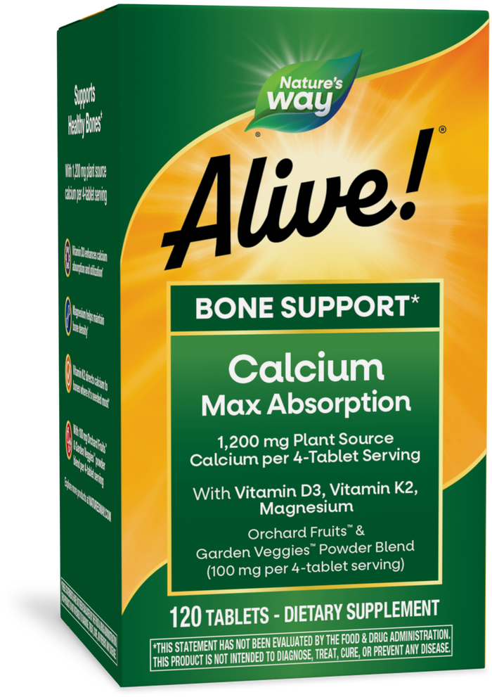 <{%PRIMARY_15839%}>Nature's Way® | Alive! Calcium Bone Support, 120 tablets