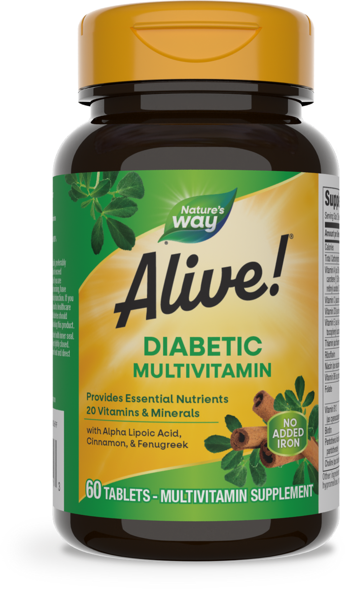 <{%PRIMARY_12371%}>Nature's Way® | Alive! Diabetic Multivitamin, 60 tablets