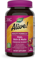<{%PRIMARY_11973%}>Nature's Way® | Alive! Hair, Skin & Nails Premium Gummies, 60 gummies, Strawberry