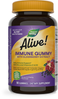<{%PRIMARY_10484E%}>Nature's Way® | Alive! Immune Gummy With Elderberry Extract, 90 gummies, Cherry & Grape