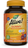 <{%PRIMARY_15788%}>Nature's Way® | Alive! Kids Multivitamin Gummy, 60 gummies, Cherry, Orange & Grape