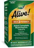 <{%PRIMARY_14931%}>Nature's Way® | Alive! Max3 Potency Adult Complete Multivitamin-No Added Iron, 90 tablets