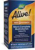 <{%PRIMARY_15542%}>Nature's Way® | Alive! Max3 Potency Men's Complete Multivitamin Tablets, 90 tablets