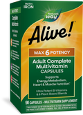 <{%PRIMARY_15090%}>Nature's Way® | Alive! Max6 Potency Adult Complete Multivitamin, 90 capsules