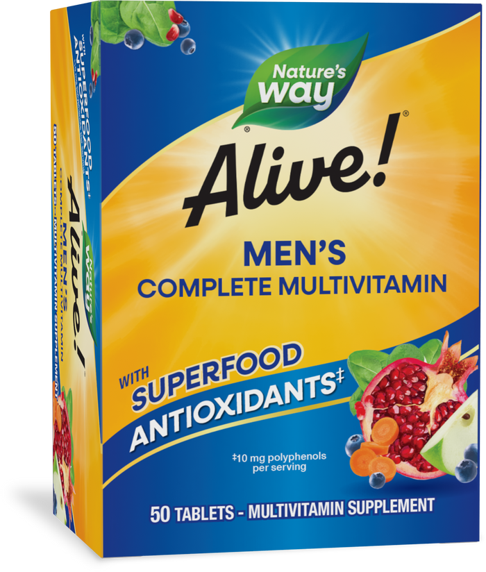 <{%PRIMARY_13660%}>Nature's Way® | Alive! Men's Complete Multivitamin, 50 tablets