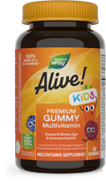 <{%PRIMARY_15789%}>Nature's Way® | Alive! Premium Kids Gummy Multivitamin, 90 gummies, Cherry, Orange & Grape