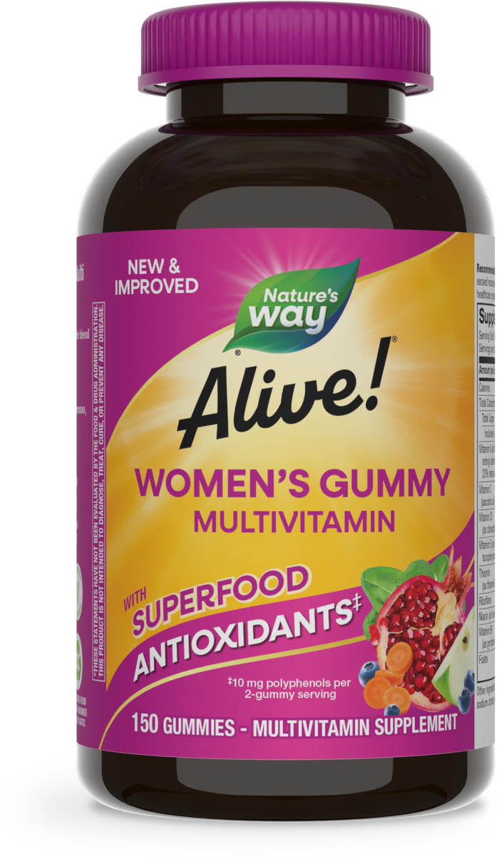 <{%PRIMARY_14069%}>Nature's Way® | Alive! Women's Gummy Multivitamin, 150 gummies, Mixed Berry