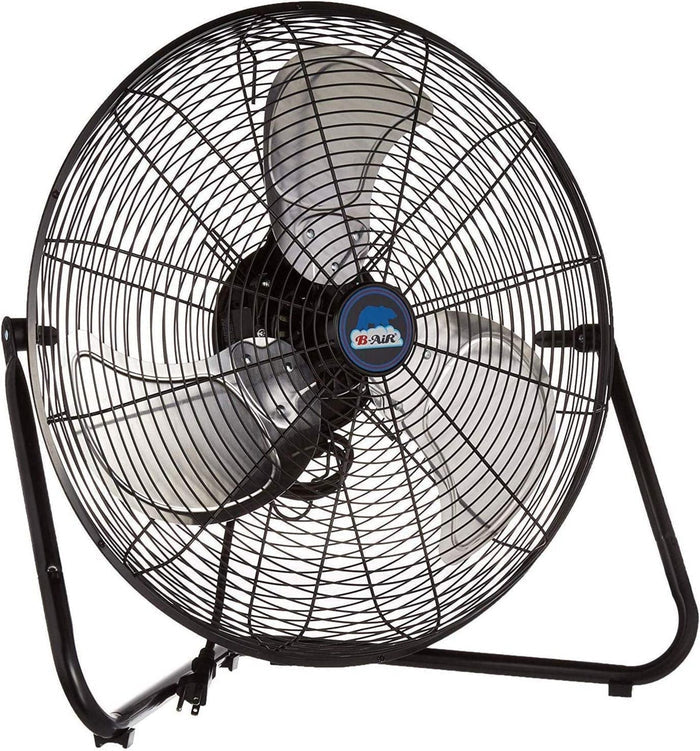 B-Air 20" High Velocity Floor Fan: wall mount, 3-speed, pivoting