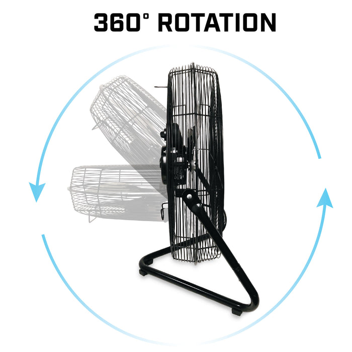 B-Air 20" High Velocity Floor Fan: wall mount, 3-speed, pivoting