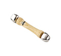 Bell Stick 6" (17 cm), manche ergonomique bois, 2 clochettes acier, naturel