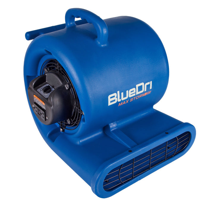BlueDri Max Storm 35 1/3 HP 2900 CFM Air Mover Blower Fan: 3-Speed, high Velocity, 2 Outlets, 3 Drying Angles, Cord Wrap