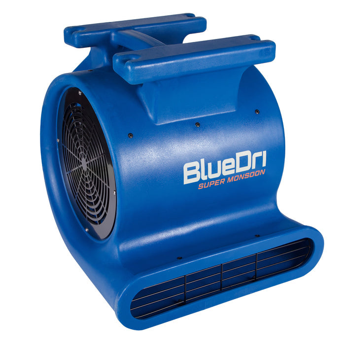 BlueDri Super Monsoon 1 HP 4050 CFM Air Mover Blower Fan: 3-Speed, High Velocity, 3 Drying Angles, Cord Wrap