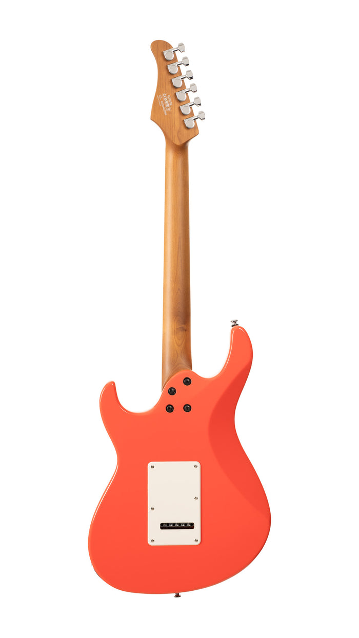 G200 SE, corps peuplier, manche et touche érable torréfié, 1 micro double et 2 simples Cort Powersound, trémolo, scarlet red