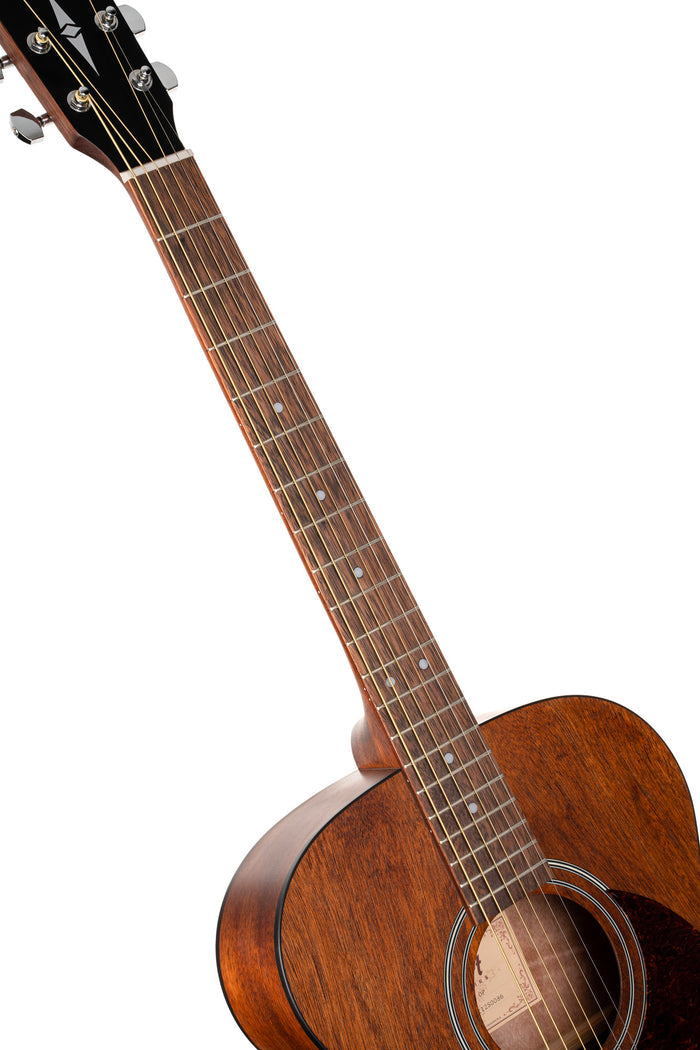 L60M, forme Orchestra Model, table acajou massif, fond & éclisses acajou, touche laurier ou merbau, naturel pores ouverts