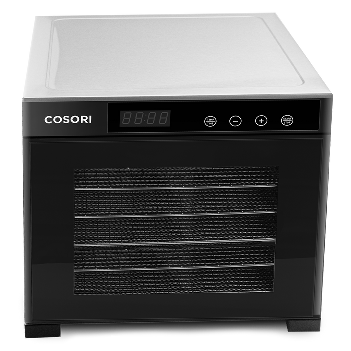 Front view of COSORI food dehydrator with glass door closed