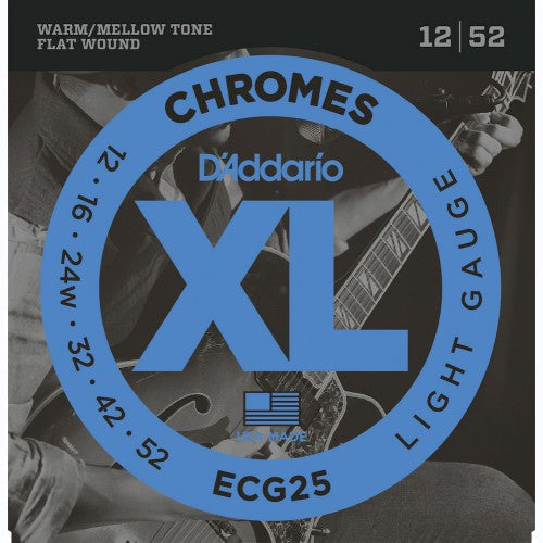 D'Addario Chromes ECG25 Light 12-52 Filet Plat