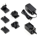Alimentation 9V DC 1.3A, 100-240V, livrée avec cinq fiches interchangeables (EU/US/UK/CN/AU)