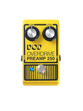 PÉDALE OVERDRIVE PREAMP 250, overdrive basé sur le circuit original avec des composants actualisés, True Bypass, jaune métallisé