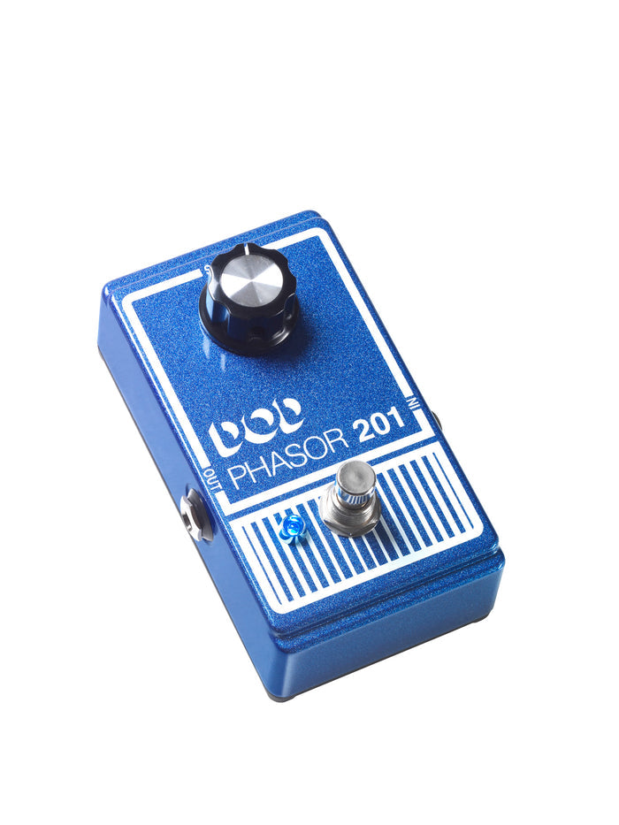 Pédale PHASOR 201, phaser analogique basé sur le circuit original avec composants actualisés, True Bypass, bleu métallisé