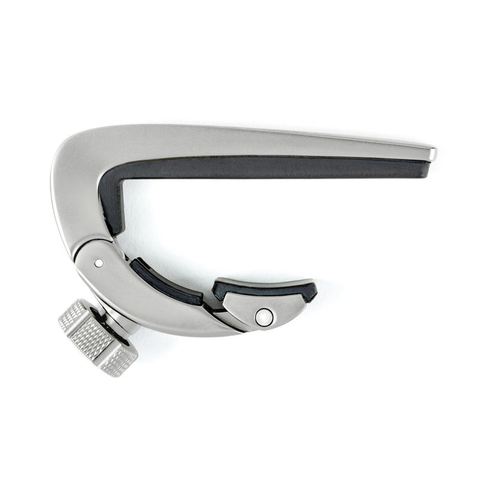 Capodastre Pivot'Capo pour guitare folk et électrique, manche bombé, système breveté de pivot, molette de serrage
