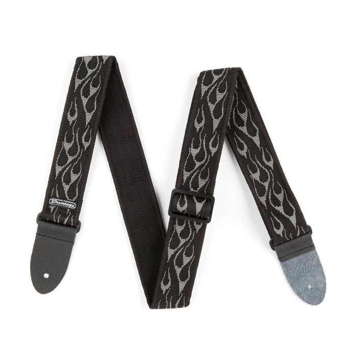 Courroie nylon modèle FLAMME, largeur 5 cm, noir et gris