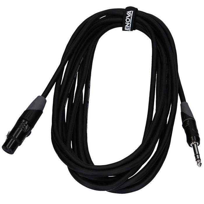 Câble micro XLR femelle/Jack stéréo, 6 mètres, noir