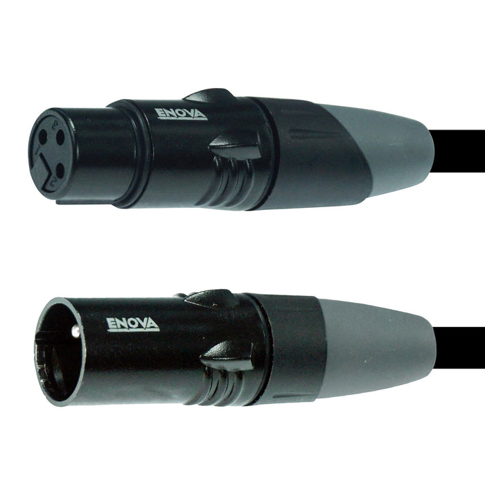 Câble micro XLR mâle/XLR femelle, 1 mètre, noir