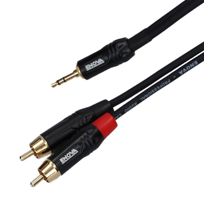 Câble patch Mini Jack stéréo/2x RCA mono, 6 mètres, noir