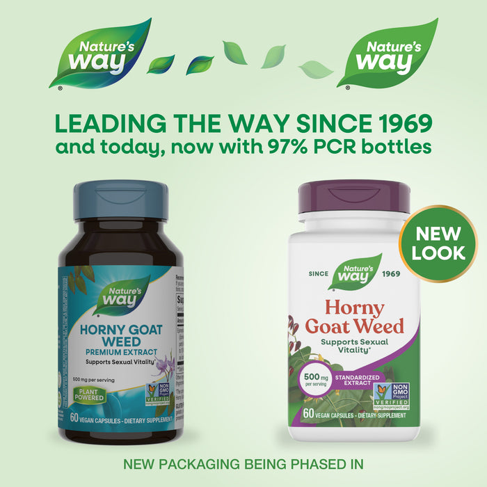 <{%MAIN1_15311%}>Nature's Way® | Horny Goat Weed Standardized Extract - package updates old to new