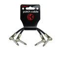 Pack de 2 câbles patch PAN Jack mono coudé/Jack mono coudé, 0.15 mètres, noir