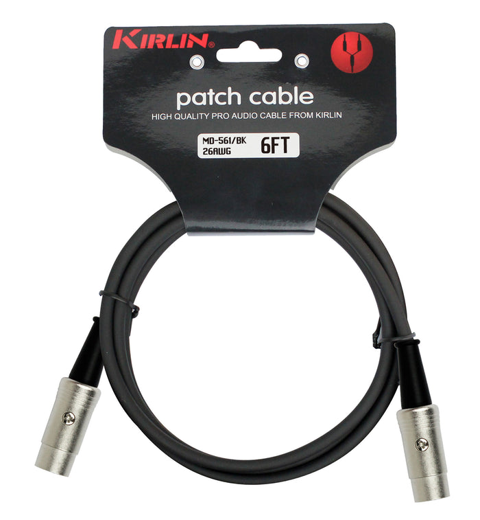 Câble MIDI MEDIUM 5 broches, 6 mètres, noir