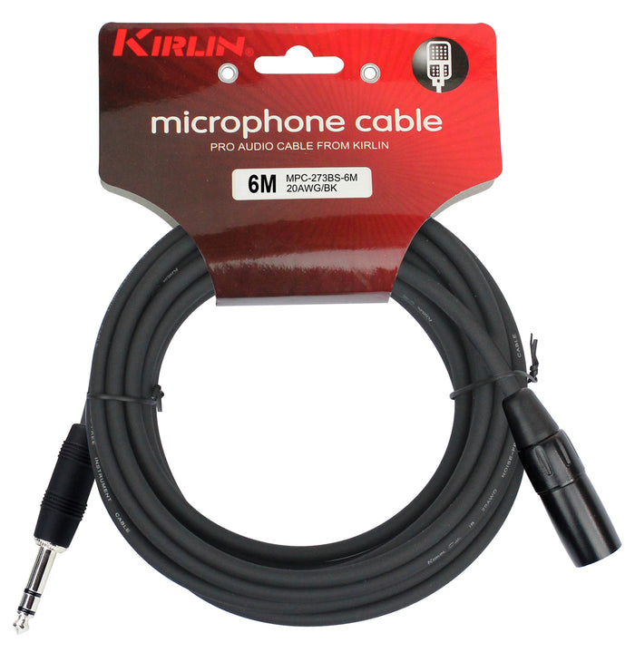 Câble micro ENTRY XLR mâle/Jack stéréo, 6 mètres, noir