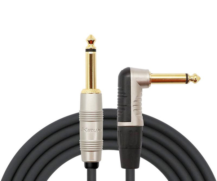 Câble instrument SILENT Jack/Jack, coudé, 6 mètres, noir