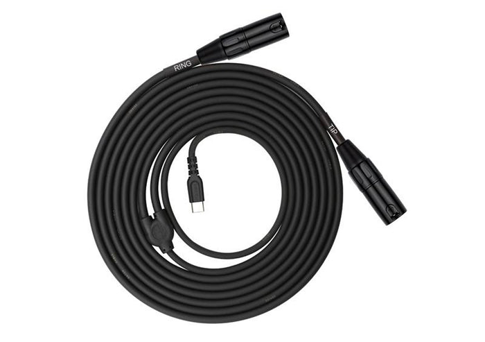 Câble patch USB-C/2x XLR mâle, 3 mètres, noir