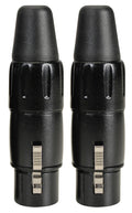 Pack de 2 fiches XLR femelle, noir