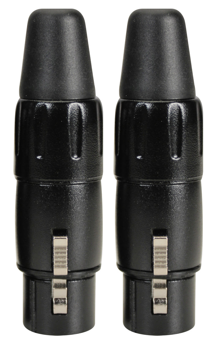 Pack de 2 fiches XLR femelle, noir