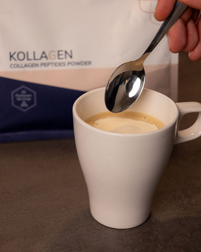 Kollagen Pulver in Kaffee