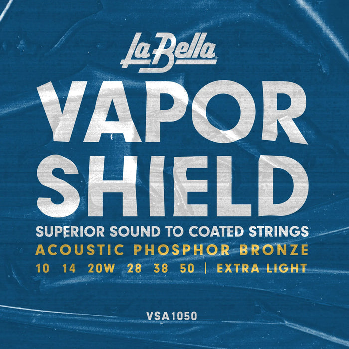 Jeu pour guitare acoustique VAPOR SHIELD, Extra Light (10-14-20W-28-38-50), phosphore bronze et acier avec traitement ionique