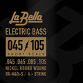 Jeu pour basse électrique Short Scale RX NICKEL, plaqué nickel, filé rond, 4 cordes (45-65-85-105)