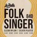 Jeu pour guitare classique FOLKSINGER 840, aigus nylon clair, basses filées plaqué argent, avec boules