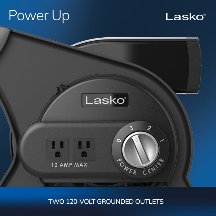 Lasko 12" Air Mover Blower Fan: 3-Speed, High Velocity, 2 Outlets, Pivoting