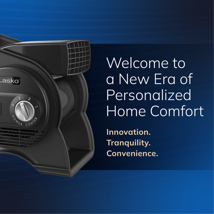 Lasko 12" Air Mover Blower Fan: 3-Speed, High Velocity, 2 Outlets, Pivoting